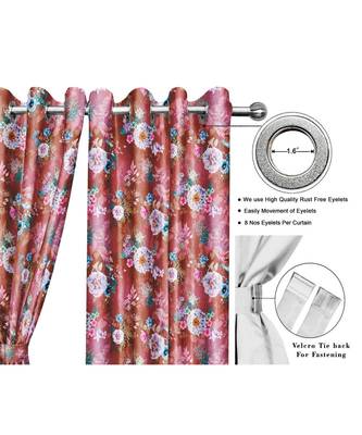 Burnt Brown Polyester Digtal Printed Curtain 1