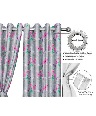 Light Grey Polyester Digtal Printed Curtain 1