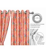 Peach Polyester Digtal Printed Curtain