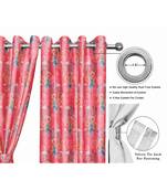 Rose Pink Polyester Digtal Printed Curtain