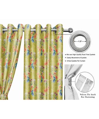 Yellow Polyester Digtal Printed Curtain 1