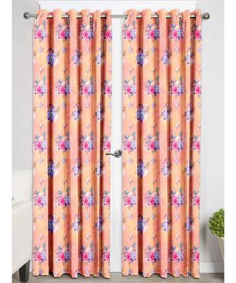 Peach Polyester Digtal Printed Curtain 1