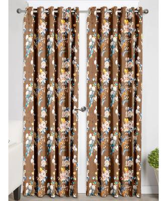 Coffee Polyester Digtal Printed Curtain 1