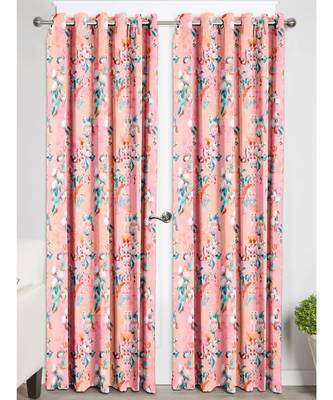 Peach Polyester Digtal Printed Curtain 1