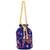 Women's Fulkari Work Embroidered Ethnic Potli Bag (Blue, Single Bag)