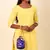 Women's Fulkari Work Embroidered Ethnic Potli Bag (Blue, Single Bag)