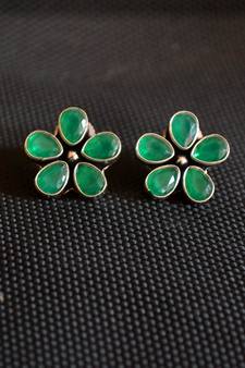 Green onyx studs