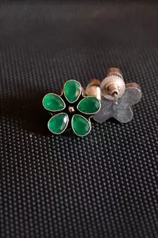 Green onyx studs
