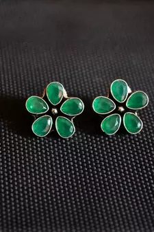 Green onyx studs