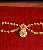 Red pearl Mathapati maang tikka with Pearl Chain for Women