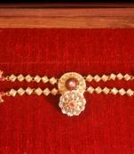 Red pearl Mathapati maang tikka with Pearl Chain for Women