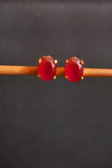 Gold onyx studs