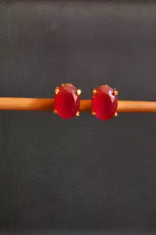 Gold onyx studs