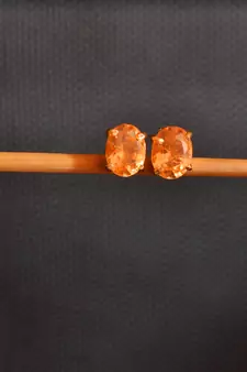 Gold onyx studs