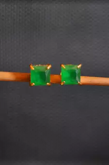 Green onyx danglers-drops