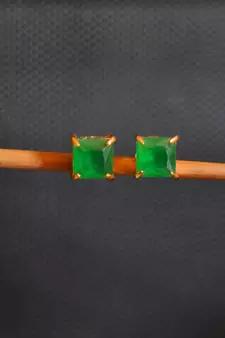 Green onyx danglers-drops