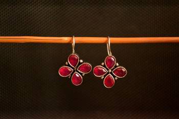 Pink onyx danglers-drops 1