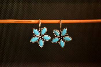Turquoise onyx stone danglers-drops earrings 1