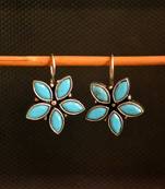 Turquoise onyx stone danglers-drops earrings