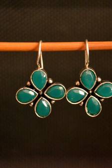 Green onyx stone danglers-drops earrings