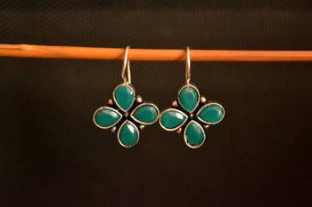Green onyx stone danglers-drops earrings 2