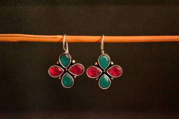 Multicolor onyx stone danglers-drops earrings 1