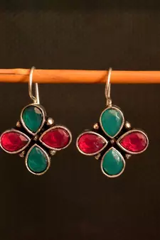 Multicolor onyx stone danglers-drops earrings