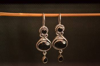 Black onyx stone danglers-drops earrings 4