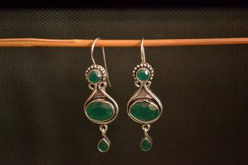 Green onyx danglers-drops 1