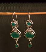 Green onyx danglers-drops