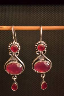 Pink onyx danglers-drops