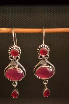 Pink onyx danglers-drops