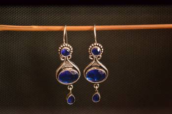 Blue onyx danglers-drops 1