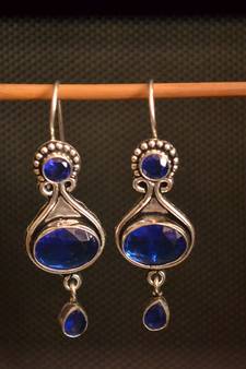 Blue onyx danglers-drops