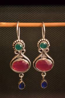 Multicolor onyx danglers-drops