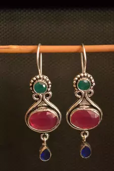 Multicolor onyx danglers-drops