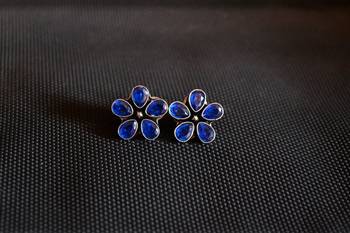 Blue onyx studs 2