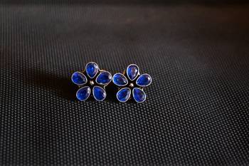 Blue onyx studs 3