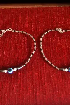Black Eye Nazar anklets Pair
