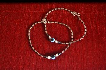  Black eye nazar anklets pair 2