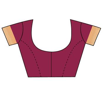 Maroon woven silk saree with blouse 4