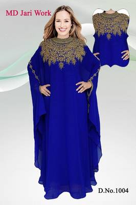 Dubai Moroccan Kaftan Farasha Hand Zari work Abaya jalabiya Jilbab Long Sleeve Islamic Dress 4