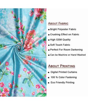 Electric Blue Polyester Digtal Printed Curtain 3