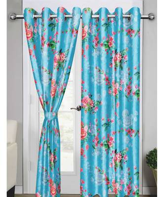Electric Blue Polyester Digtal Printed Curtain 4