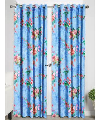 Light Blue Polyester Digtal Printed Curtain 2