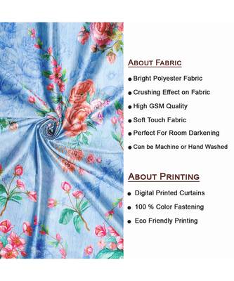 Light Blue Polyester Digtal Printed Curtain 3