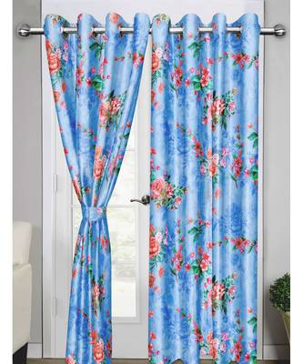 Light Blue Polyester Digtal Printed Curtain 4
