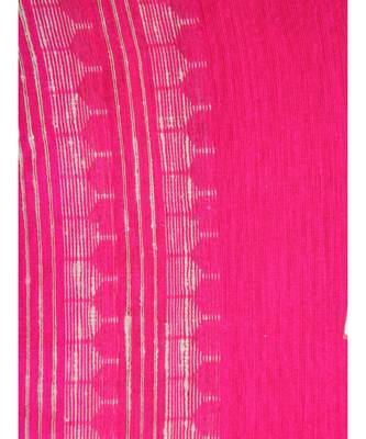 Women's pink cotton silk handloom sarees With Blouse 4