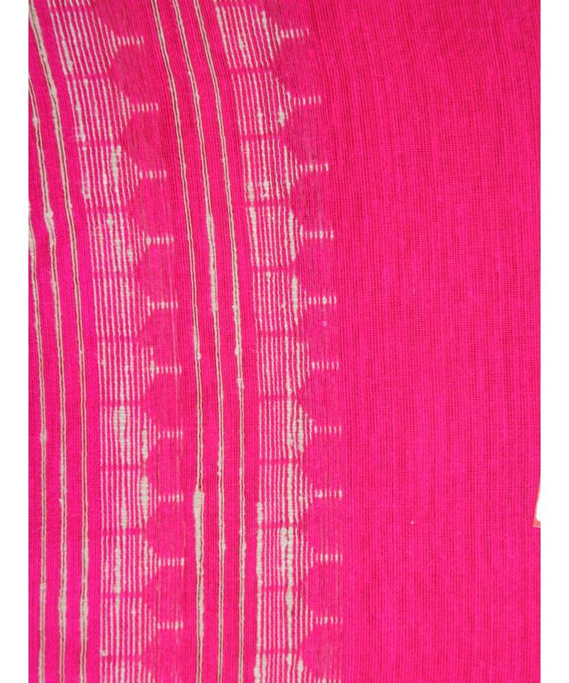 Women's pink cotton silk handloom sarees With Blouse