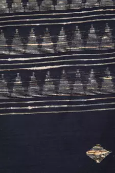 Women's black cotton silk handloom sarees With Blouse